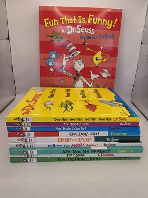 Lot of 10 Dr. Seuss Children Kids Learn to I CAN Read Book. Go Dog Go, One Fish 