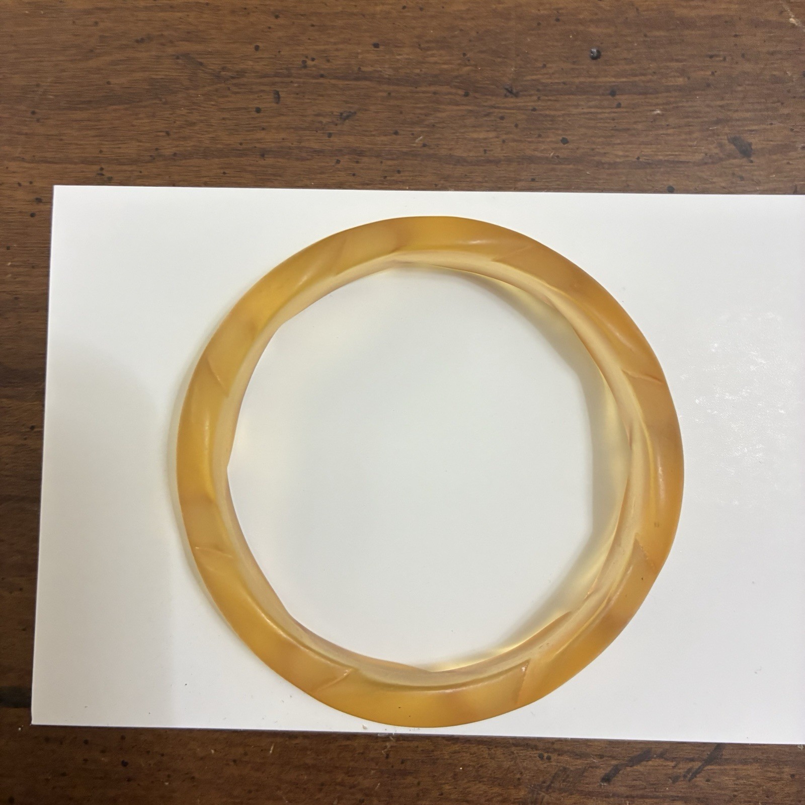Vintage Bakelite Bracelet Translucent Carved/Wavy… - image 2