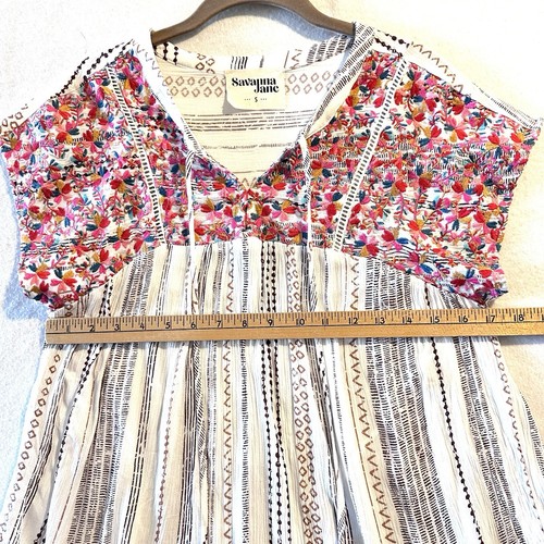 Savanna Jane S Small Embroidered Boho Floral Southwest Blouse Top - Picture 7 of 10
