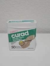 Vintage Curity Curad Bandages 4" Hinged Container Plastic Box Small Item Storage