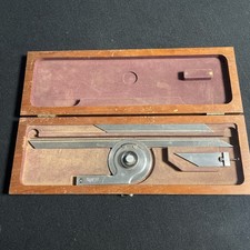 Starrett No 364 Bevel Protractor In Wooden Case # 364   Vintage