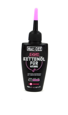 Muc Off Fahrrad Kettenöl eBike 50 ml Wet Lube Pedelec Pflege Schmiermittel