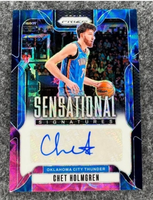 1/1 CHET HOLMGREN 2024 PANINI PRIZM SENSATIONAL SIGS AUTO CHOICE NEBULA 1/1