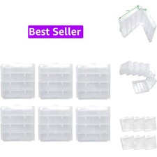 Battery Storage Case for AA/AAA, Battery Holder Box 6Pack Clear