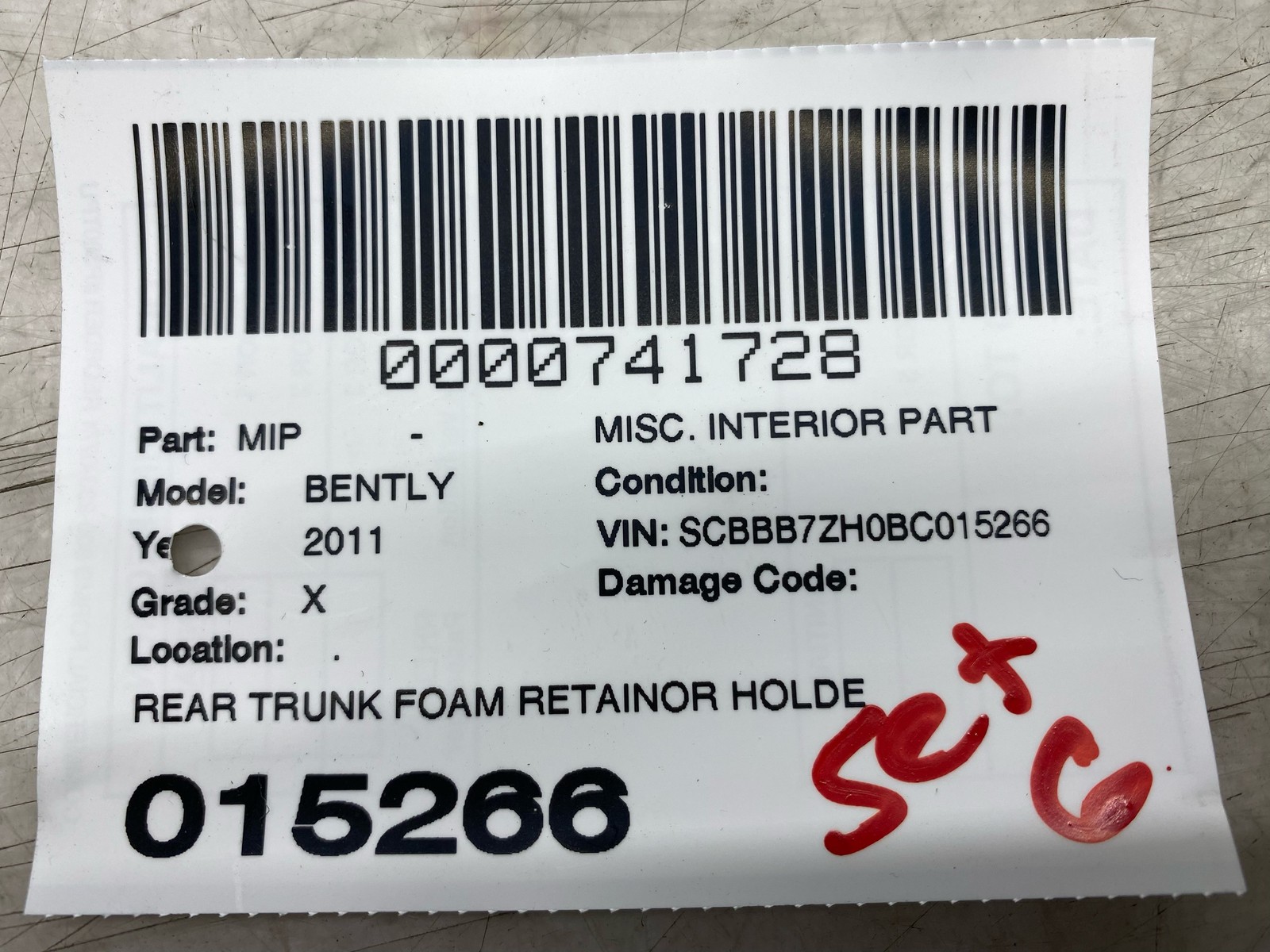 2010-2020 BENTLEY MULSANNE OEM REAR TRUNK FOAM RETAINOR HOLDER BRACKET SET OF 6