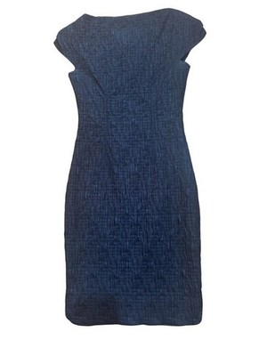 ELIE TAHARY TEXTURED SHEATH BLACK DRESS US 0