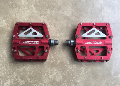Azonic 420 Platform Flat 9/16 Pedals MTB BMX Aluminum Red