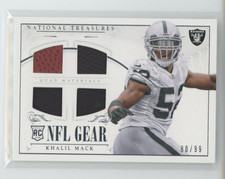 Khalil Mack 2014 National Treasures Rookie NFL Gear Patch /99 RC Quad Materials