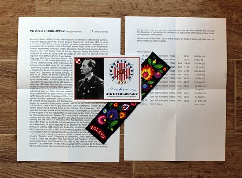 WW2: W/Cdr WITOLD URBANOWICZ 303 Sqn Polish fighter pilot autographcard + bio - Picture 2 of 2