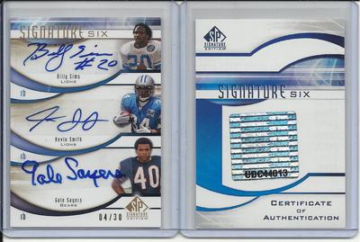 2009 SP SIGNATURE SIX GALE SAYERS GORE FORTE SIMS CRAIG AUTO SIGNED S-RBX2 #D/30
