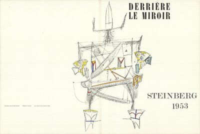SAUL STEINBERG DLM 53-54 Cover 11'' x 15'' Lithograph 1953 Modernism Gray, White,