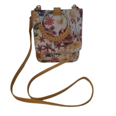 Carlos Santana Beautiful Floral  Adjustable  Cross body purse or  wristlet charm