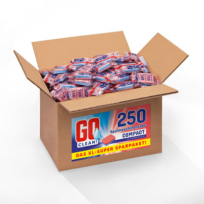 ca. 250 Stück GO clean! Compact 18g Spülmaschinentabs in Aufreißfolie