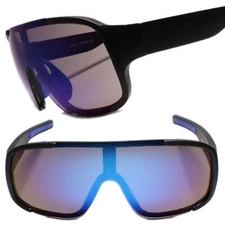 Futuristic Cyclops Space Club Rave Dj Party Sun Glasses Blue Mirrored Lens