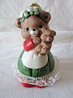 J.S.N.Y Bisque Porcelain Chimer HOLIDAY HUG A BELL Mama Bear & Baby clapper legs — photo 1