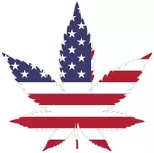 Funny Patriotic Weed Leaf American Flag Laptop Wall Truck Sticker Decal