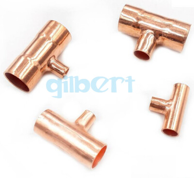I.D 20-67mm Copper End Feed Reducer Tee 3 Way Pipe Fitting Gas Water Oil