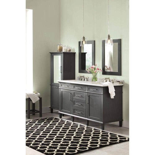 Home Decorators Bathroom Vanity Mirror 30" x 22" Framed Wall Mount Dark Charcoal - Picture 6 of 6