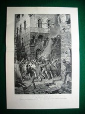 1895 - Il Tumulto dei Ciompi, disegno di L. Pogliaghi + Monumento di Ploiesti