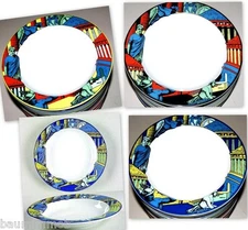 Porcelain 22cm Deep Plate with Rim Soup Plate Side Dish Bowl