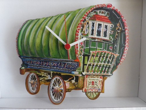TRADITIONAL ROMANY GYPSY CARAVAN WALL CLOCK.NEW & BOXED.4 STYLES BOSWELL ETC - Picture 4 of 5