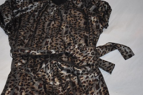 Vivienne Westwood Anglomania Leopard Print Shiny Waist Tie Dress Womens IT38 UK6 - Picture 3 of 16