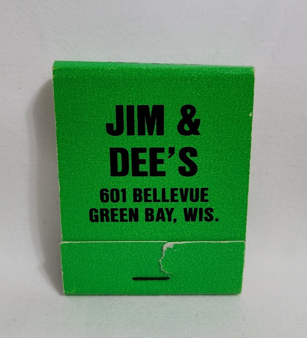Vintage Jim & Dee's Bar Matchbook Green Bay Wisconsin Advertising Matches