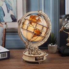 ROKR LED Luminous Globe 3D Wooden Puzzle DIY Building Assembly Model Kids Gifts