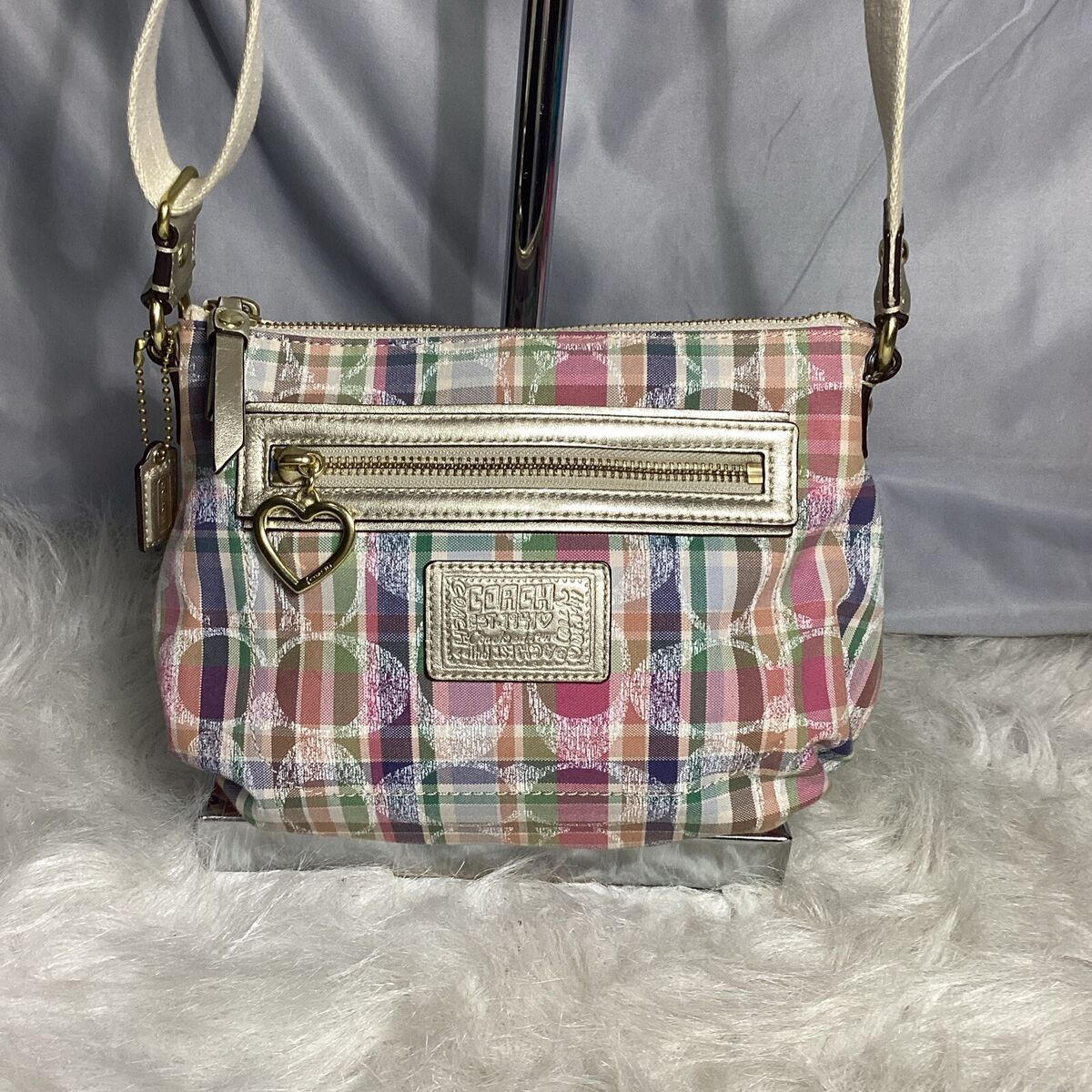 Coach Poppy Daisy Glam Signature C Madras Pastel Tartan Coach Poppy Daisy Glam Signature C Madras Pastel Tartan