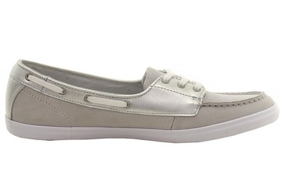 Lacoste Women's Ziane Deck 116 1 Slip on Boat Shoes - Silver - 8.5