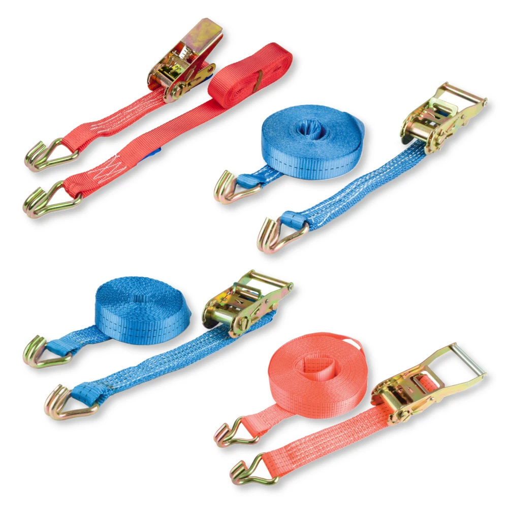 Heavy Duty Ratchet Straps Tie Down Claw Van Lorry Truck Cargo Strap J Hook