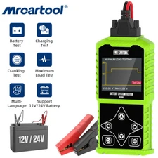 Car Battery Tester 12/24V Load Tester Charging System Analyzer Color LCD Display