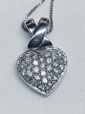 Gorgeous Sterling Silver 925 Cubic Zirconia Heart Pendant Necklace