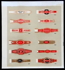 Vintage CIGAR BAND Uncut Embossed Label SAMPLE Sheet / TAMPA FLORIDA Ybor City