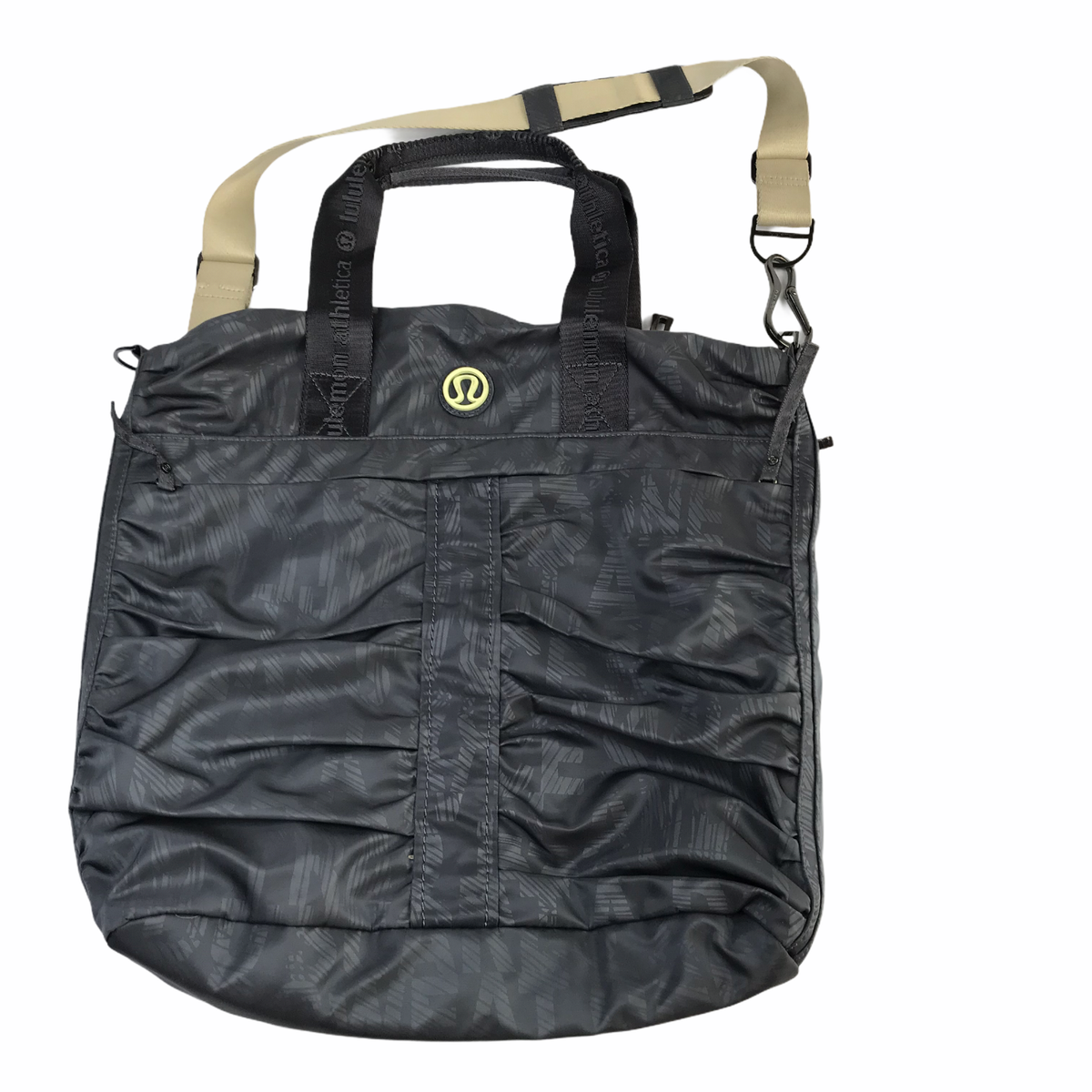 lululemon vintage bag Lululemon Vintage Tote Bag Athletic Gym Bag Gray Crossbody Tote Strap,  Handles