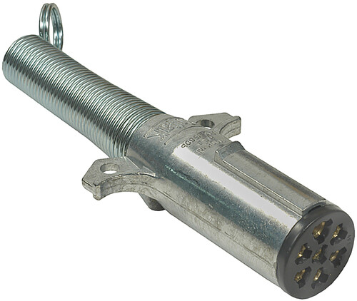 POLLAK 7-WAY CONNECTOR PLUG, DIE-CAST WITH CABLE GUARD