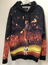 Nike Air Jordan Jumpman Fleece Pullover Hoodie Black Red SZ Large