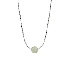 Elbow Bead Chain Hetian Jade Necklace for Women Girl Gift Fresh Temperament Ins