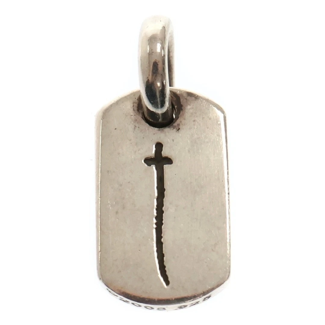 CHROME HEARTS Collana Charm Croce Targhetta Cuori Cromati D T TNY RS CRS Piccolo Cane Top Argento U