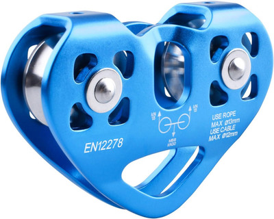 30 Kn Zipline Pulley 6700LBS Zip Line Tandem Dual Trolley Kit for Cable & Rope H
