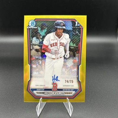 2026 Bowman Baseball HECTOR RAMOS 1st Chrome Yellow Auto /75 RED SOX