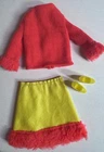 Vintage Barbie "Hooray For Leather" #1477 Skirt Sweater Shoes Complete Set