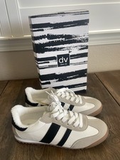 DV by Dolce Vita Revie Women's Lace-Up Sneaker Shoes Black/White Womens Size 8