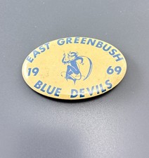 1969 East Greenbush NY Blue Devils Pin Pinback Columbia Athletics Mascot A3