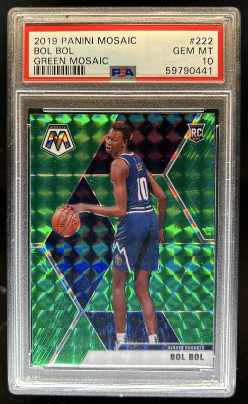 2019-20 Panini Mosaic Bol RC Green Mosaic Rookie #222 Nuggets PSA 10 GEM MINT