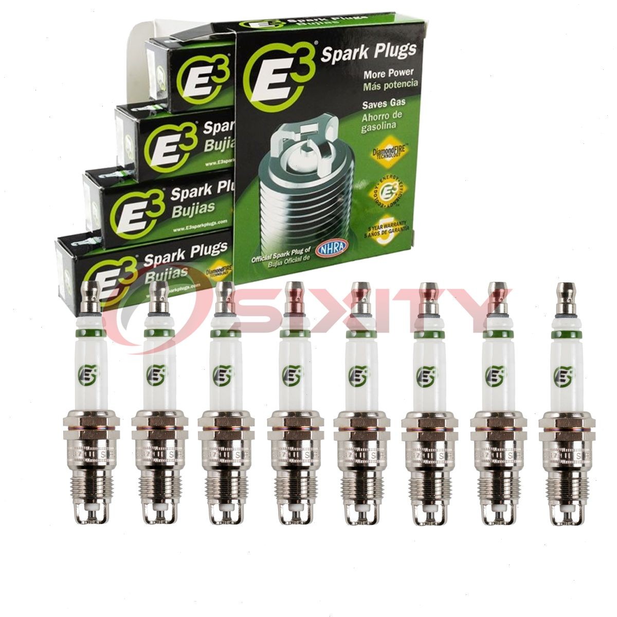 8 pc E3 Spark Plugs for 1975-1981 Ford Granada 4.2L 5.0L 5.8L V8 Ignition is