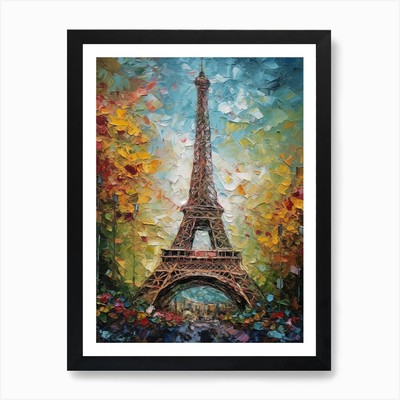 Eiffel Tower Paris France Vincent V Framed Wall Art Poster Canvas Print Picture