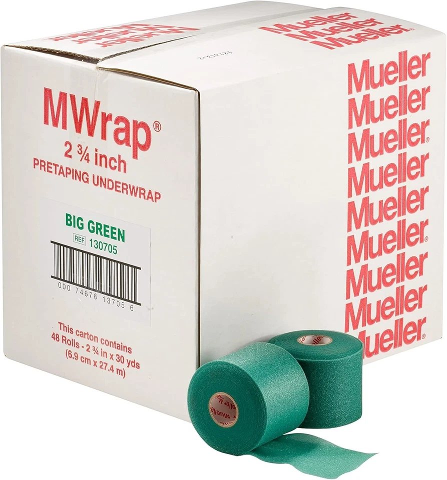 Mueller M Wrap Underwrap 2 ¾” Foam Sports Tape Skin Protection Green (48 Rolls) - Image 2 of 4