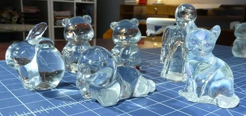 Fenton Glass Clear Small Animals/ Angel Lot of 6