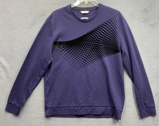 Calvin Klein Men's Sweater Extreme Slim-Fit Flock-Print Navy Blue Black Zip XL